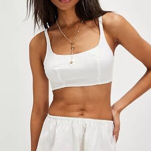 Free People White Silky Bra Top